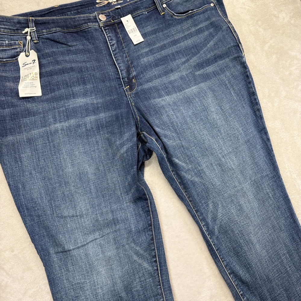 Seven7 Jeans Women's‎ 30 Limited Edition Straight Leg Whiskered Dark Wash Denim